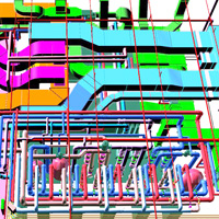 BIM coordination model used to reduce clash risk and field revisions